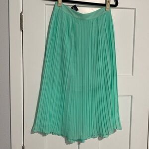 Turquoise blue pleaded midi skirt